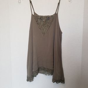 Army green tank with lace